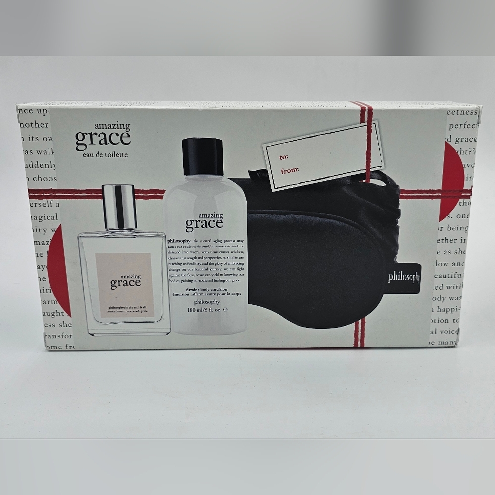 Philosophy Amazing Grace 3 Piece Gift Set Edt Spray 2 fl oz Lotion Sleeping Mask